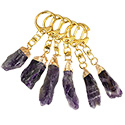 Natural Amethyst Point Key Chain